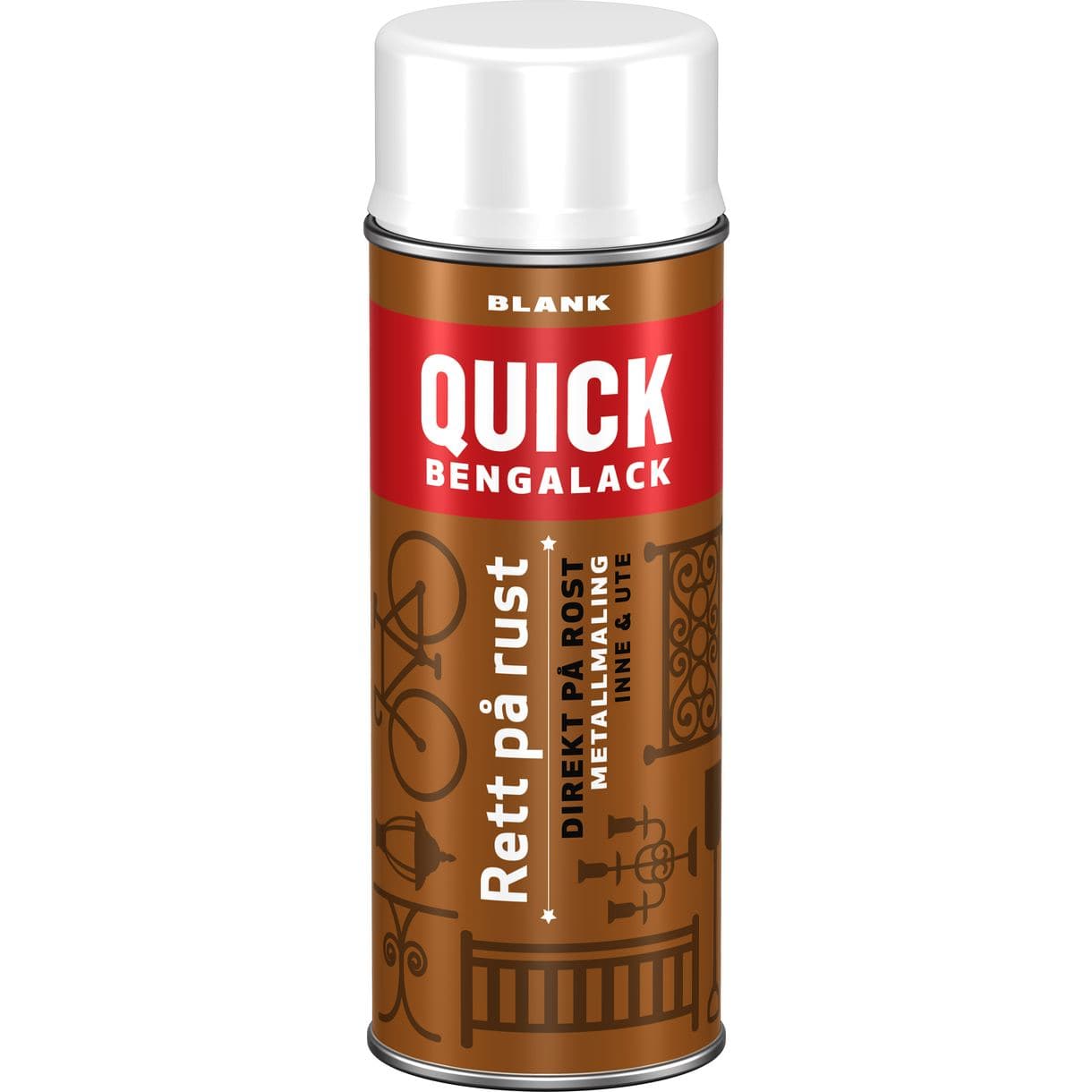 SPRAYFÄRG QUICK RÄTT PÅ ROST VIT BLANK 0,4L