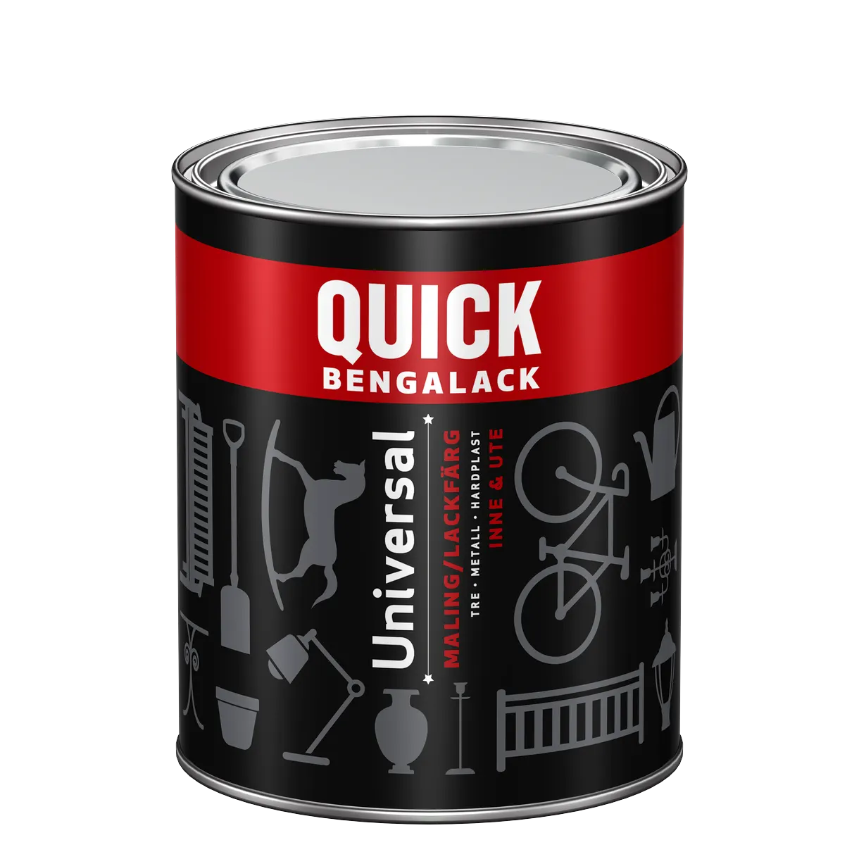 METALLACKFÄRG QUICK BENGALACK UNIVERSAL VIT 0,75L