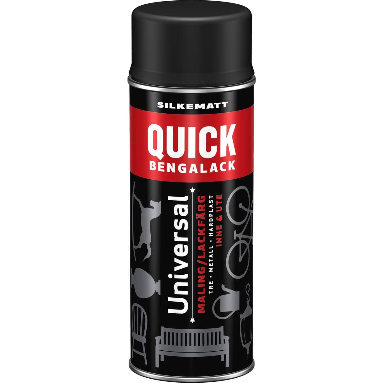 SPRAYFÄRG QUICK SVART SILKEMATT 0,4L