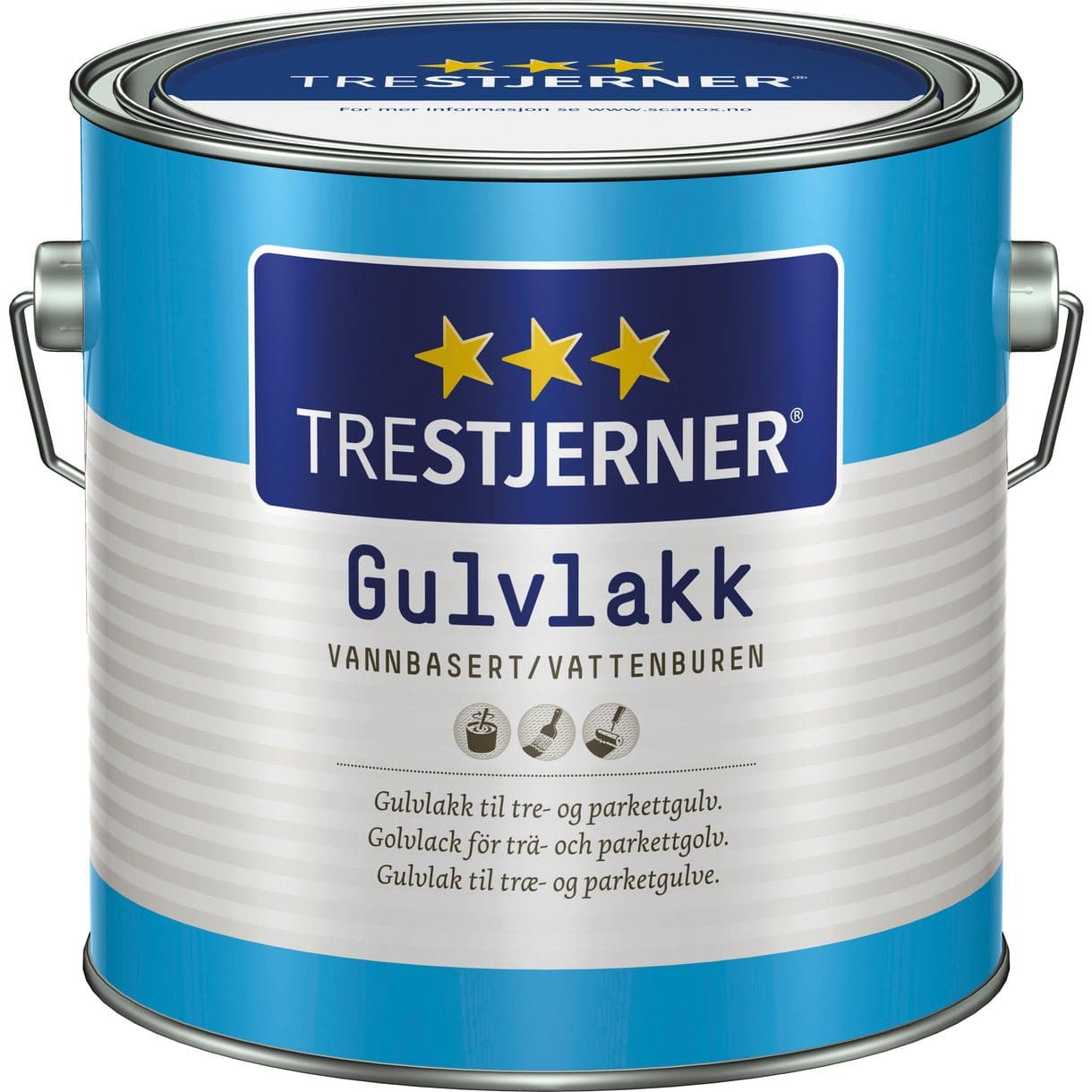 GOLVLACK TRESTJERNER HALVBLANK VATTENBASERAD 3L