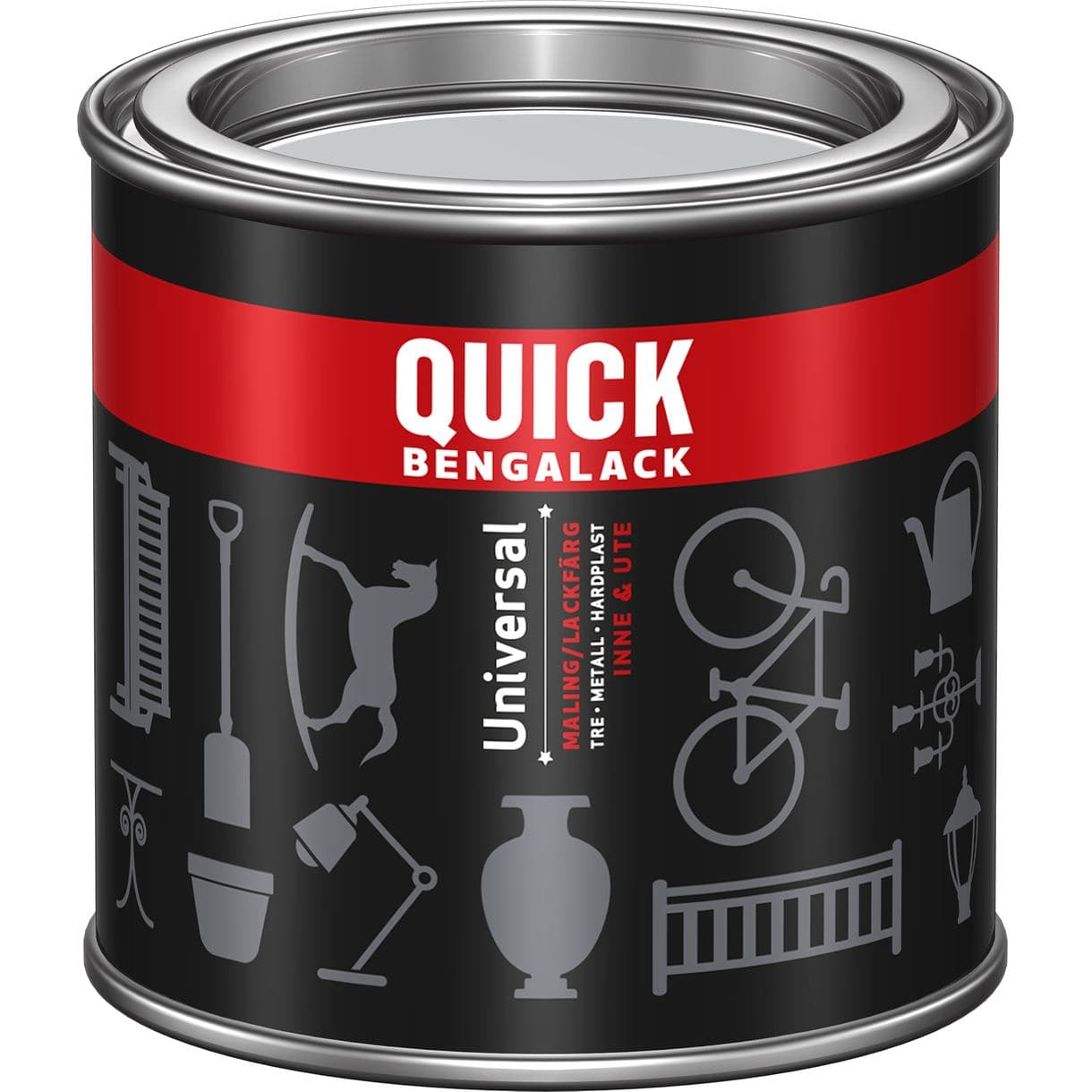 METALLACKFÄRG QUICK BENGALACK UNIVERSAL SV BL 0,25L 6AJ023AM