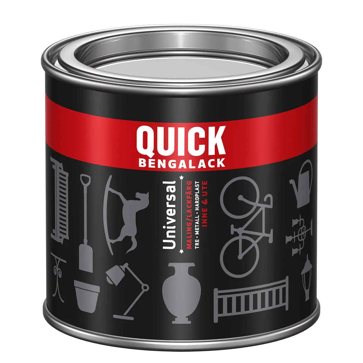 METALLACKFÄRG QUICK BENGALACK UNIVERSAL VIT 001 0,25L
