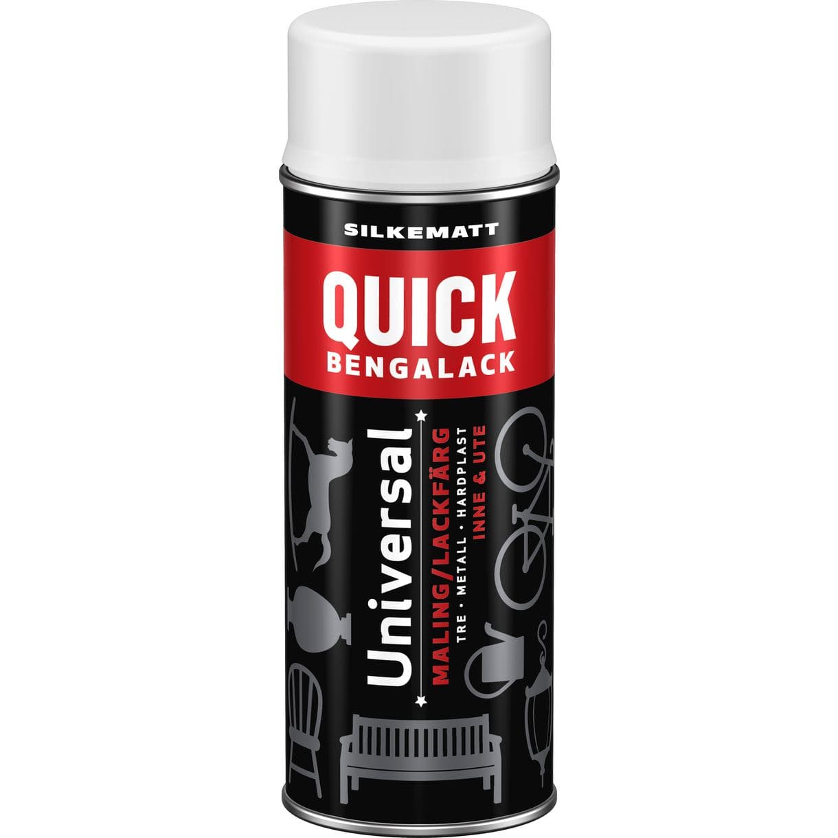 SPRAYFÄRG QUICK VIT SILKEMATT 0,4L