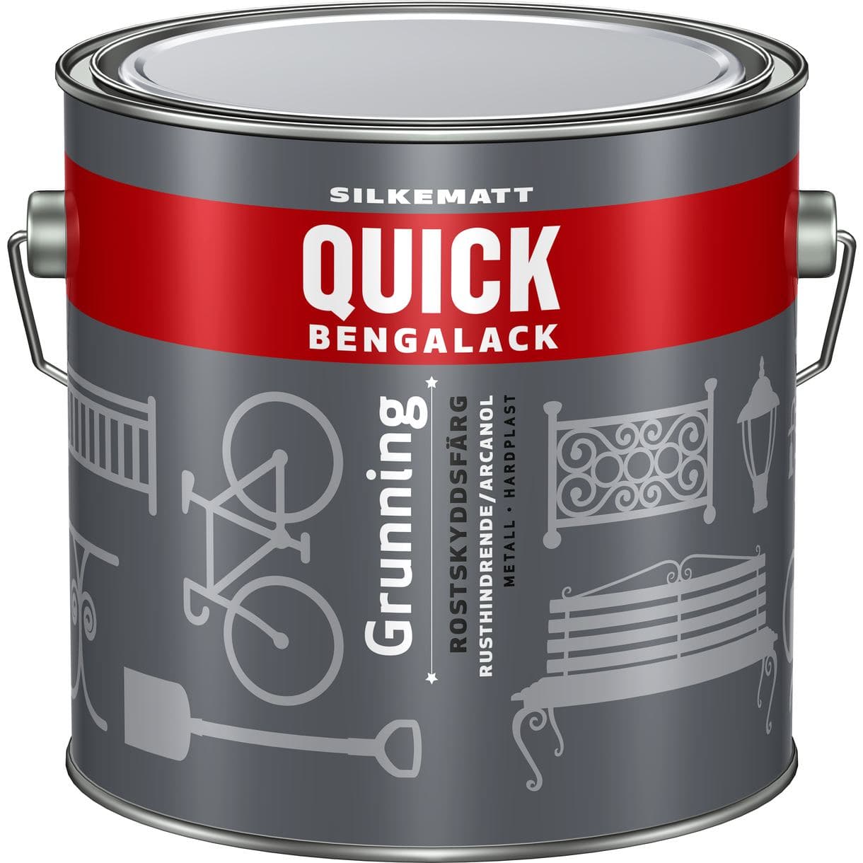 ROSTSKYDDSFÄRG QUICK BENGALACK METALLGRUNDNING SVART 3L