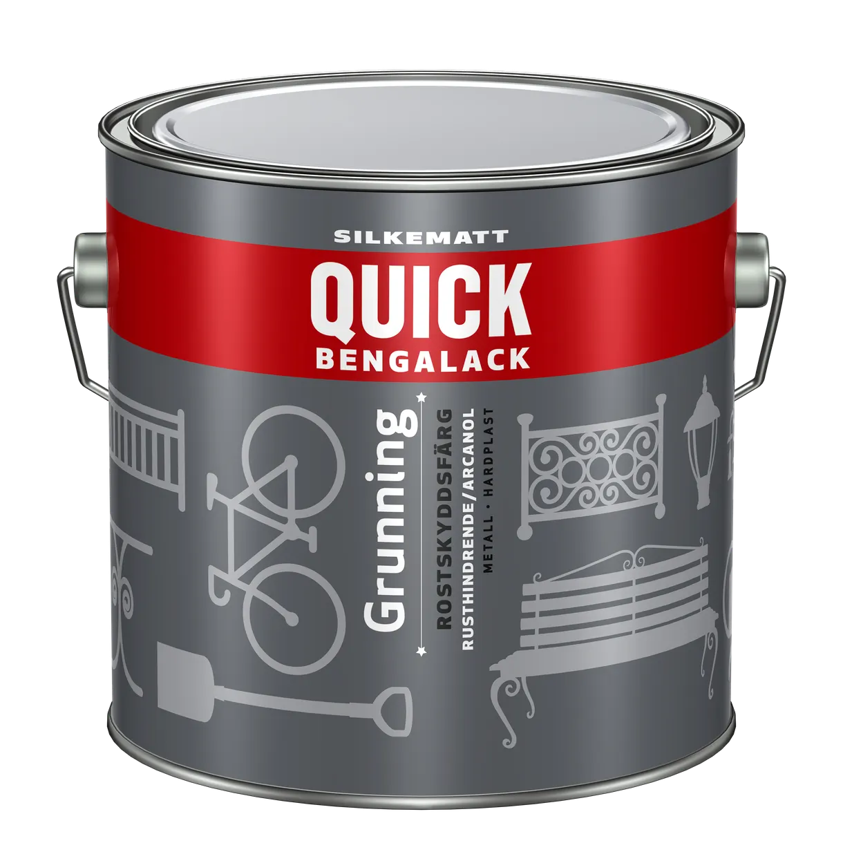 ROSTSKYDDSFÄRG QUICK BENGALACK METALLGRUNDNING SVART 3L