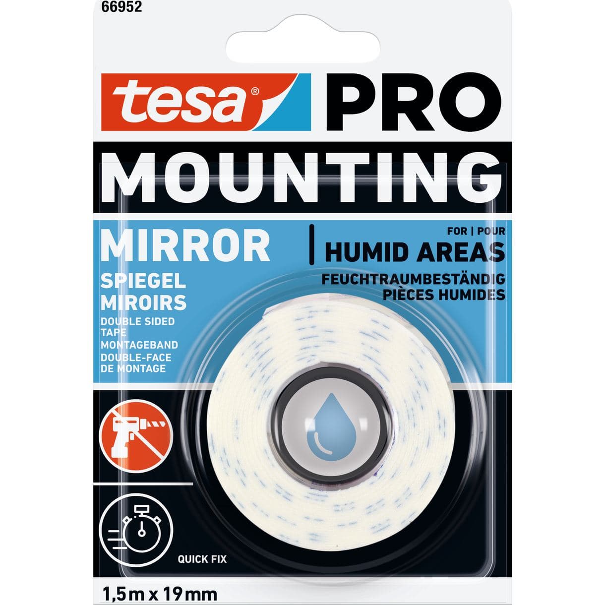 MONTERINGSTEJP 66952 PRO MOUNTING TESA SPEGEL 1,5MX19MM