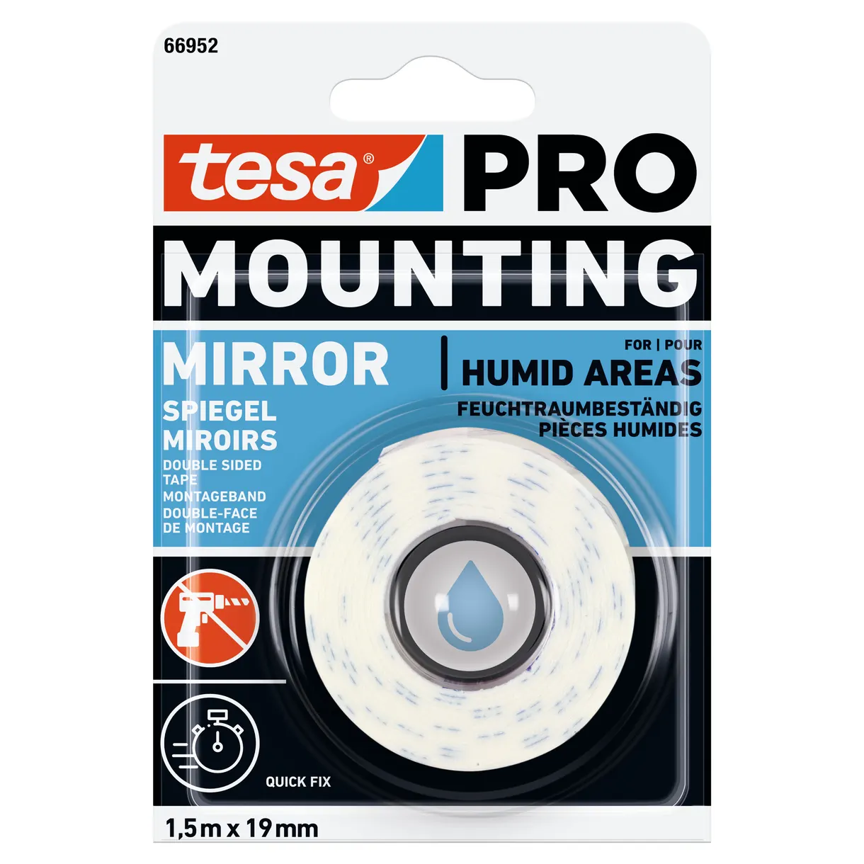 MONTERINGSTEJP 66952 PRO MOUNTING TESA SPEGEL 1,5MX19MM