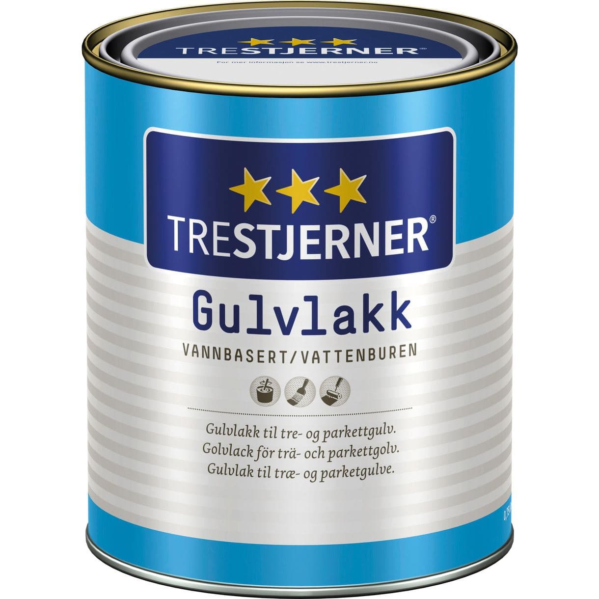 GOLVLACK TRESTJERNER HALVBLANK VATTENBASERAD 0,75L