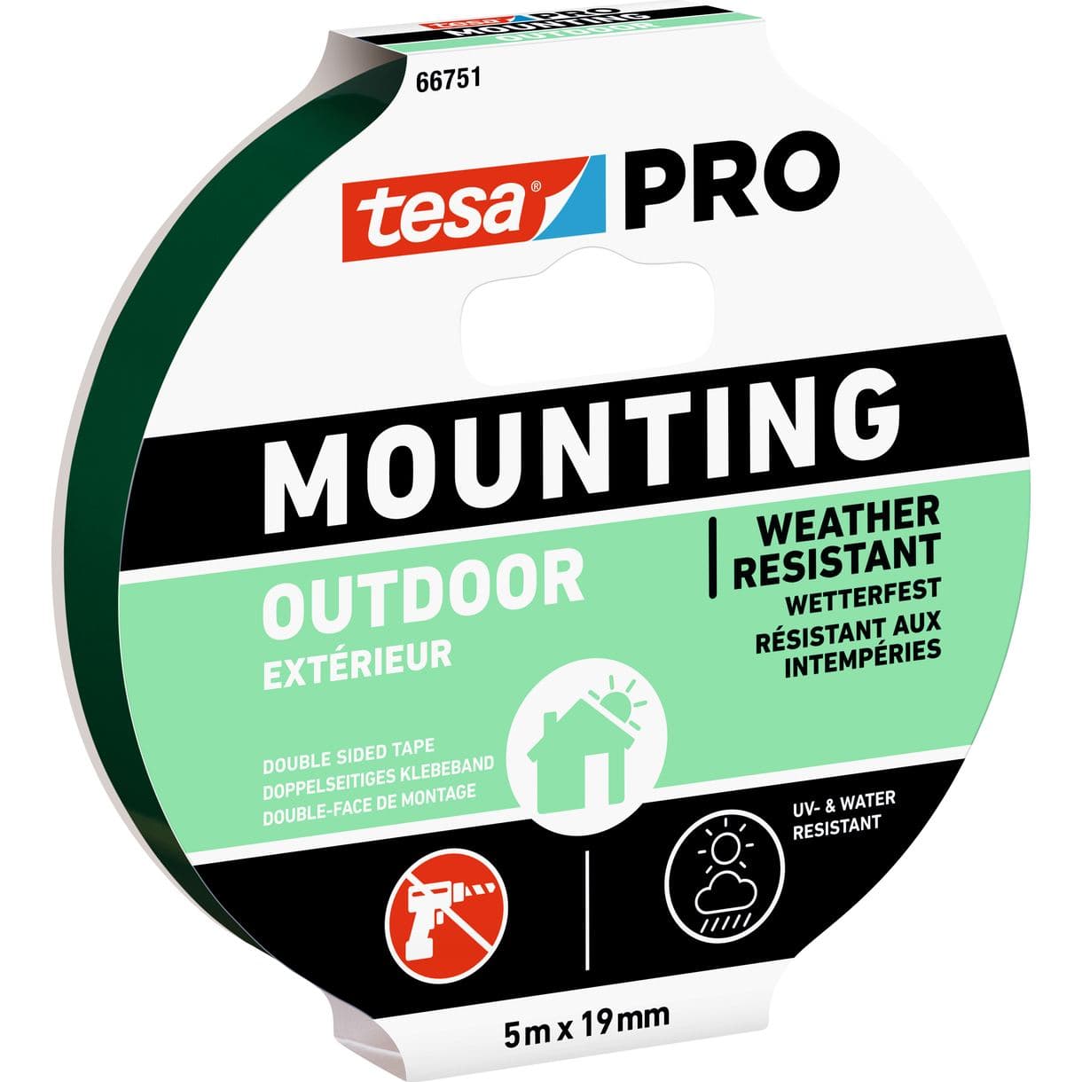 MONTERINGSTEJP 66751 PRO MOUNTING TESA OUTDOOR 5MX19MM