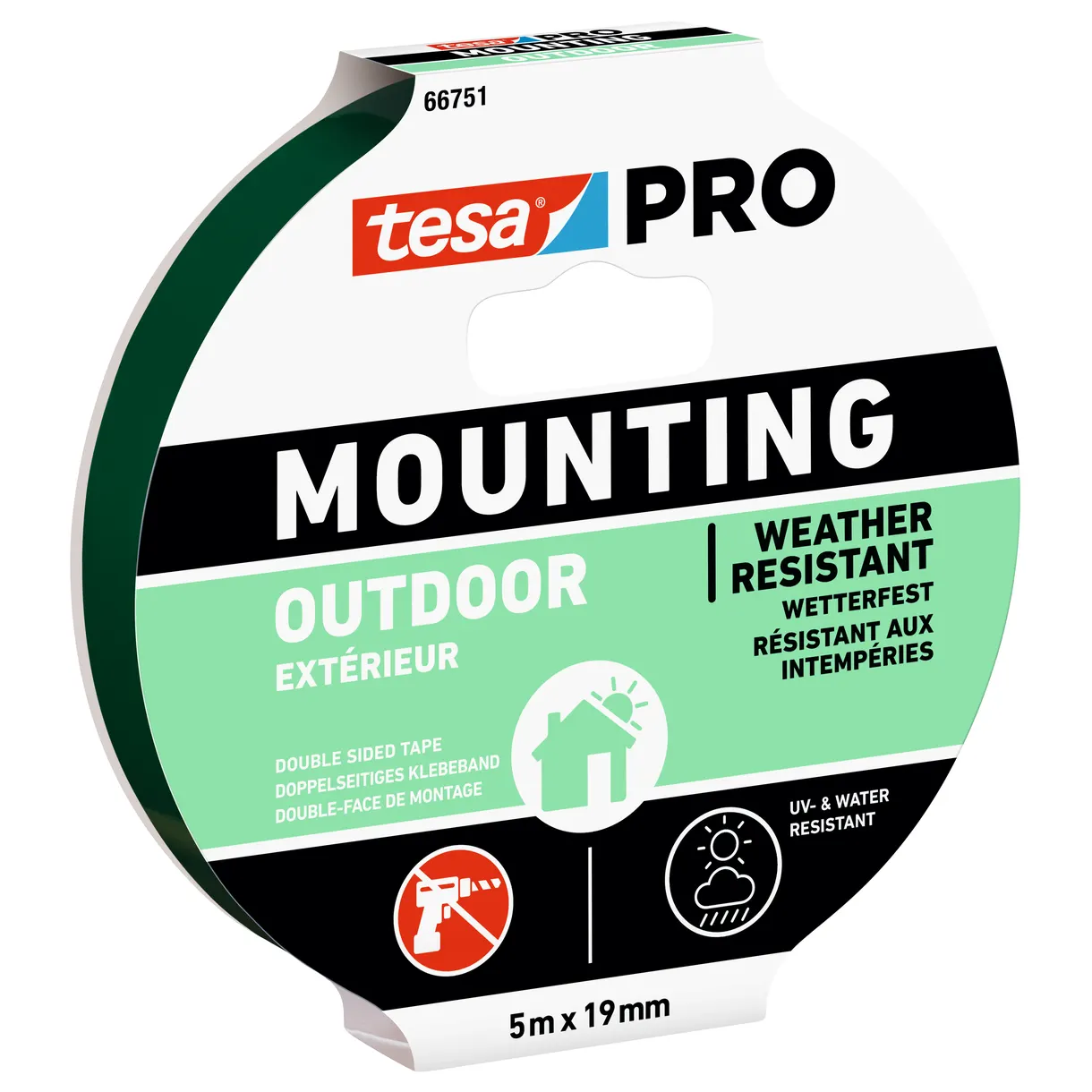 MONTERINGSTEJP 66751 PRO MOUNTING TESA OUTDOOR 5MX19MM