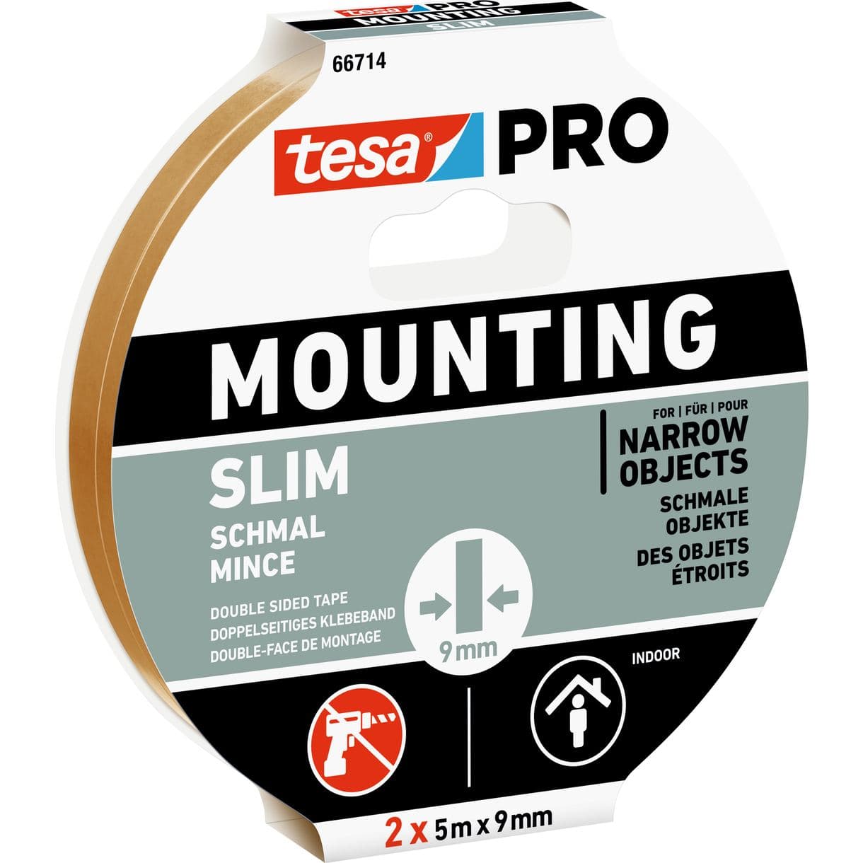 MONTERINGSTEJP 66714 TESA PRO MOUNTING INDOOR SLIM 2X5MX9MM