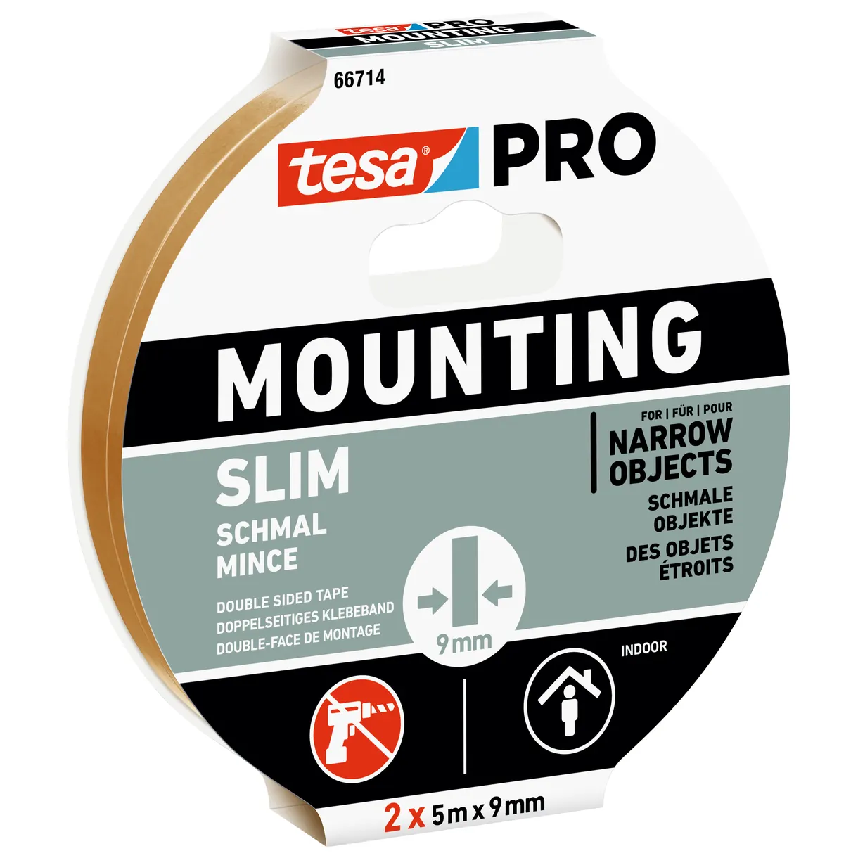 MONTERINGSTEJP 66714 TESA PRO MOUNTING INDOOR SLIM 2X5MX9MM