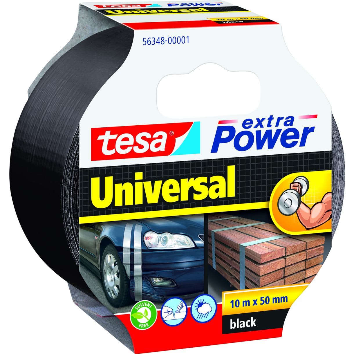 VÄVTEJP EXTRA POWER 56348 TESA UNIVERSAL SVART 50MM 10M