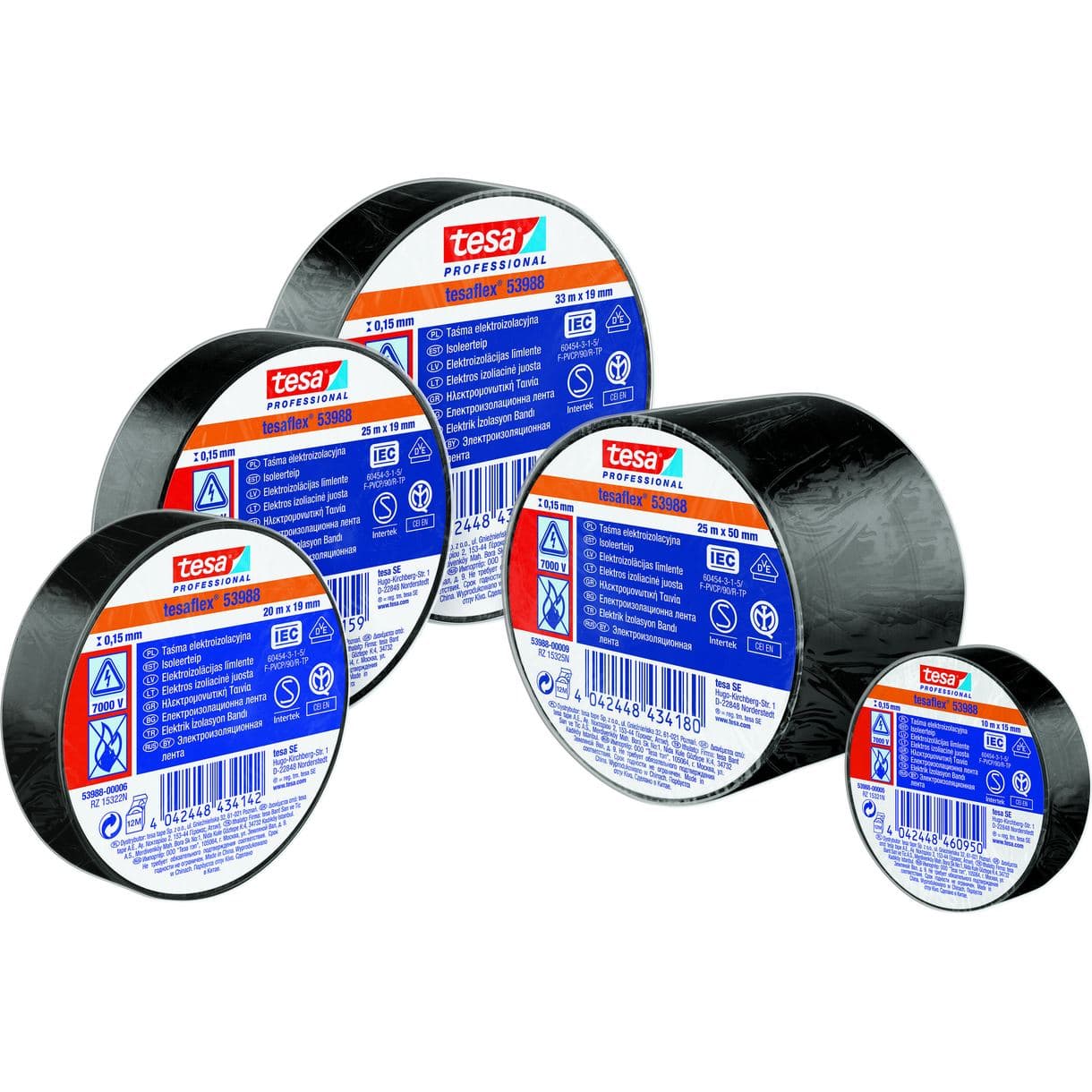 ISOLERINGSTEJP 53988 TESA SVART 25M 50MM