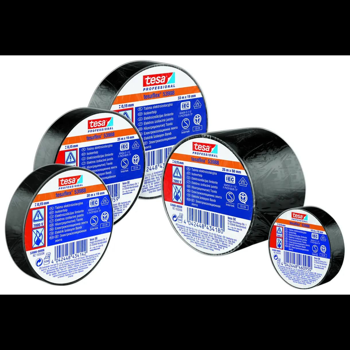 ISOLERINGSTEJP 53988 TESA SVART 25M 50MM