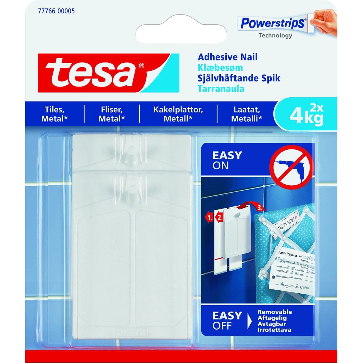 SPIK 77766 TESA SJÄLVHÄFTANDE KAKEL/METALL 4KG 2ST