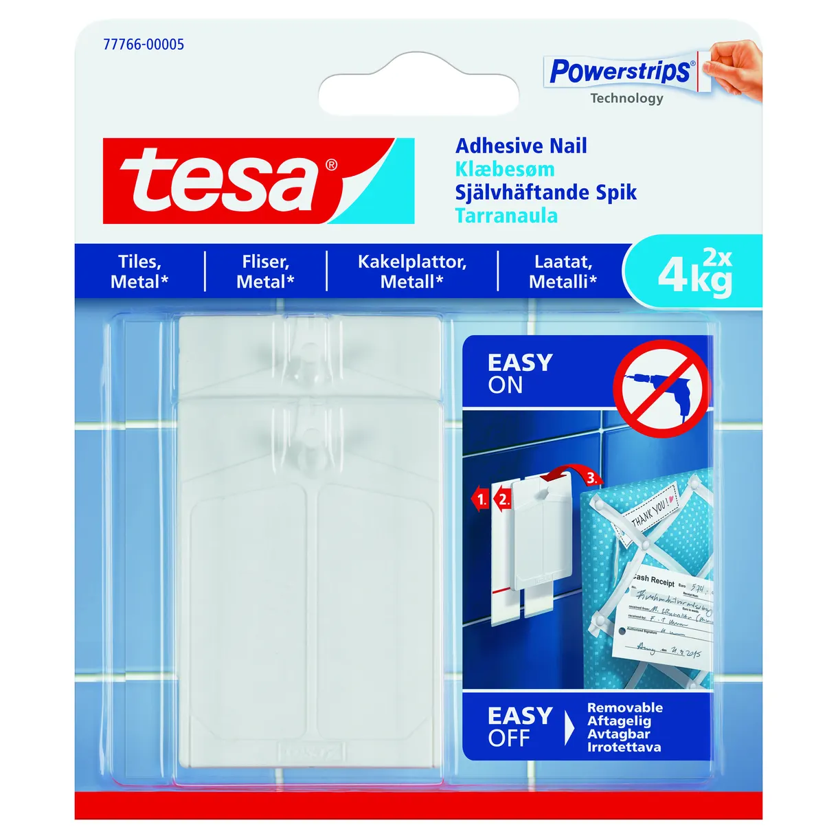 SPIK 77766 TESA SJÄLVHÄFTANDE KAKEL/METALL 4KG 2ST