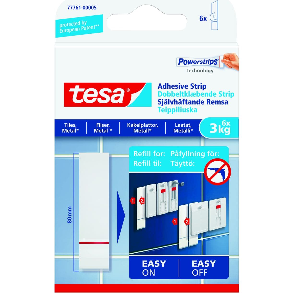 REMSA 77761 TESA SJÄLVHÄFTANDE KAKEL/METALL 3KG