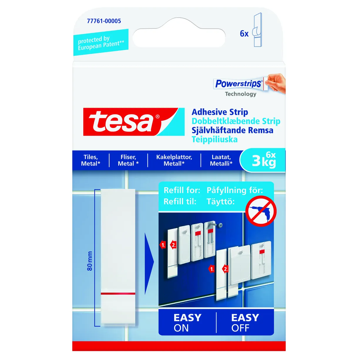 REMSA 77761 TESA SJÄLVHÄFTANDE KAKEL/METALL 3KG