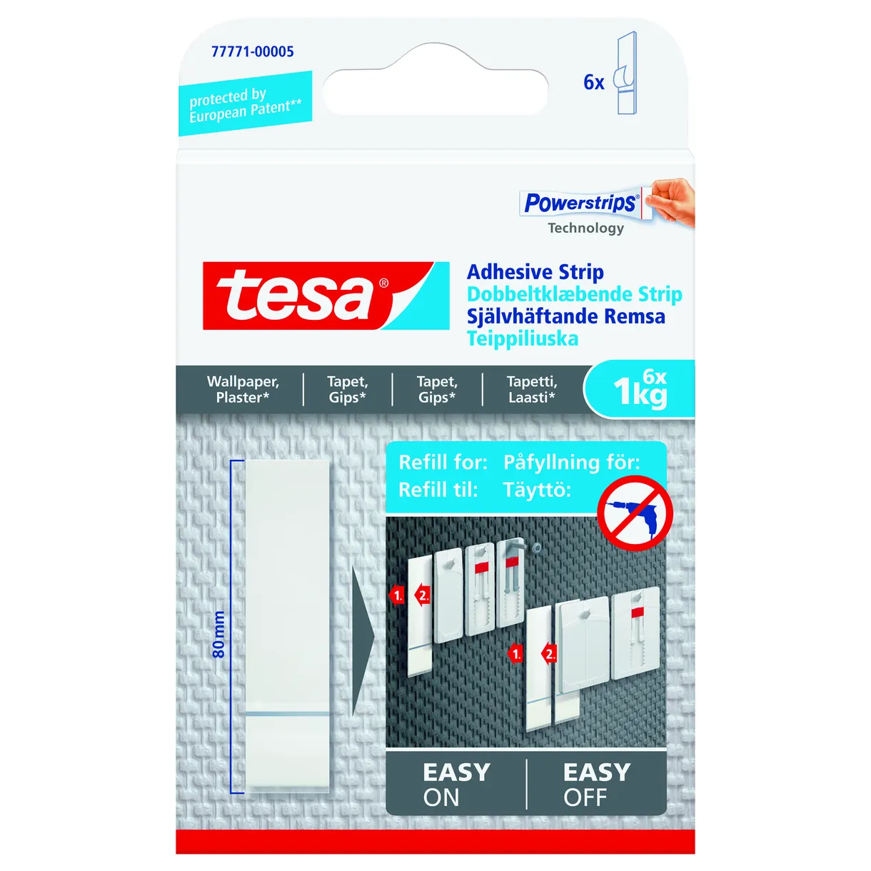 REMSA 77771 TESA SJÄLVHÄFTANDE TAPET/PUTS 1KG