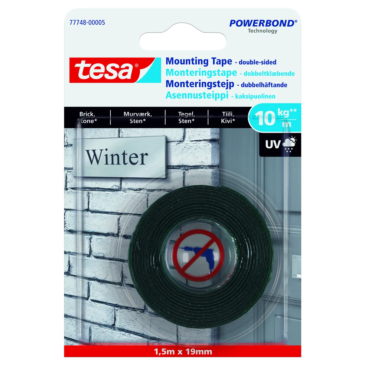 MONTERINGSTEJP 77748 TESA TEGEL/STEN 10KG/M