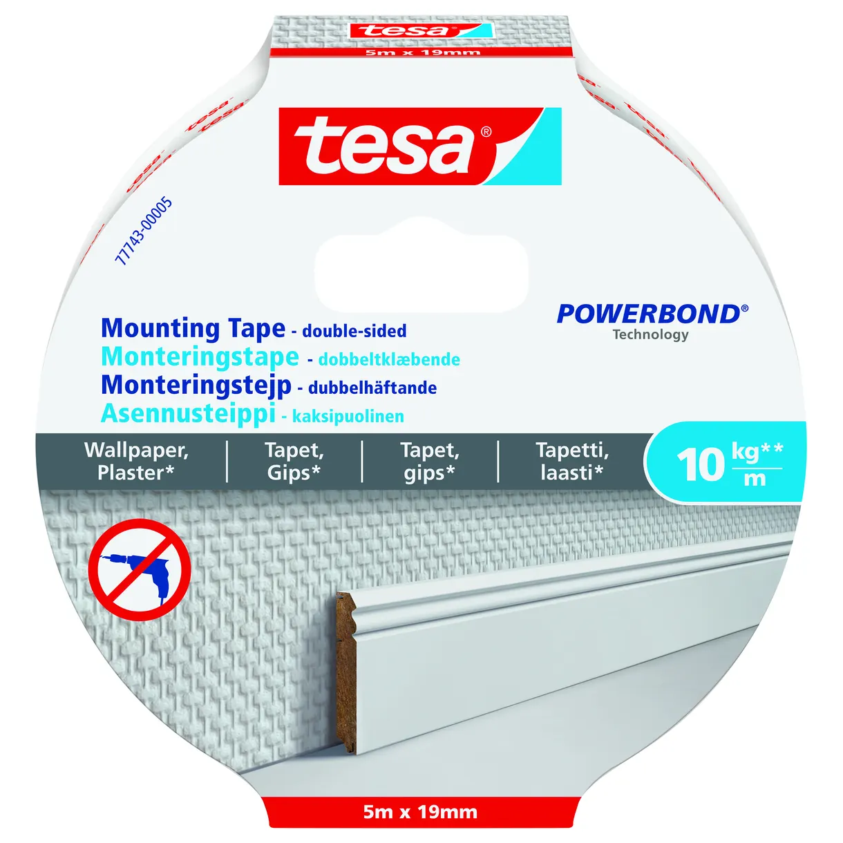 MONTERINGSTEJP 77743 TESA TAPET/PUTS 10KG/M