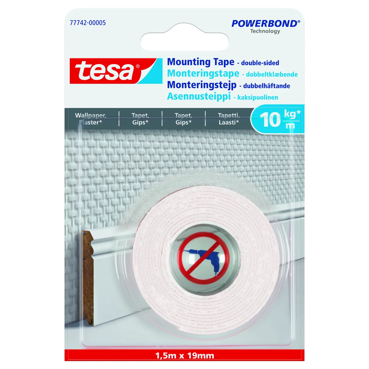 MONTERINGSTEJP 77742 TESA TAPET/PUTS 10KG/M