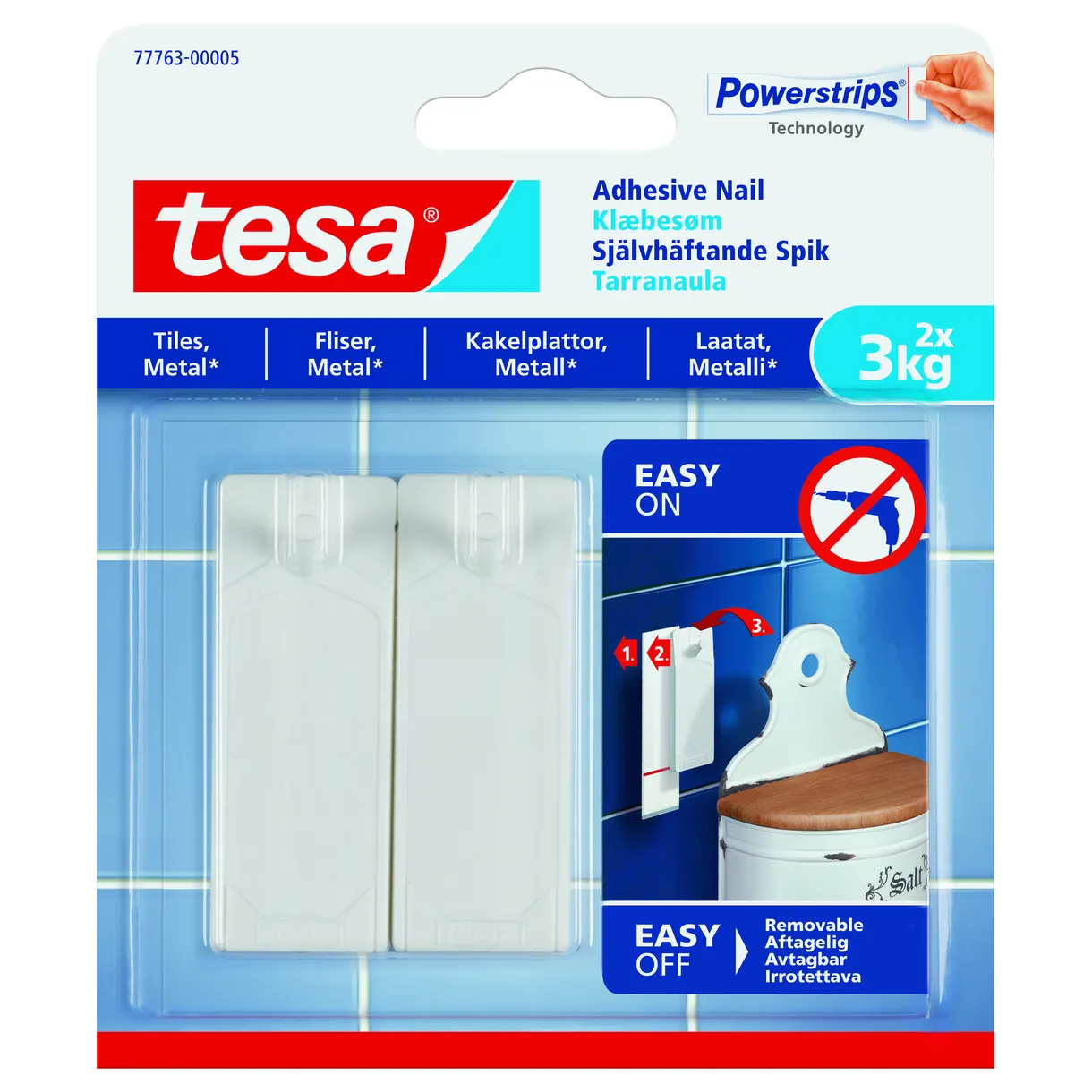 SPIK 77763 TESA SJÄLVHÄFTANDE KAKEL/METALL 3KG 2ST