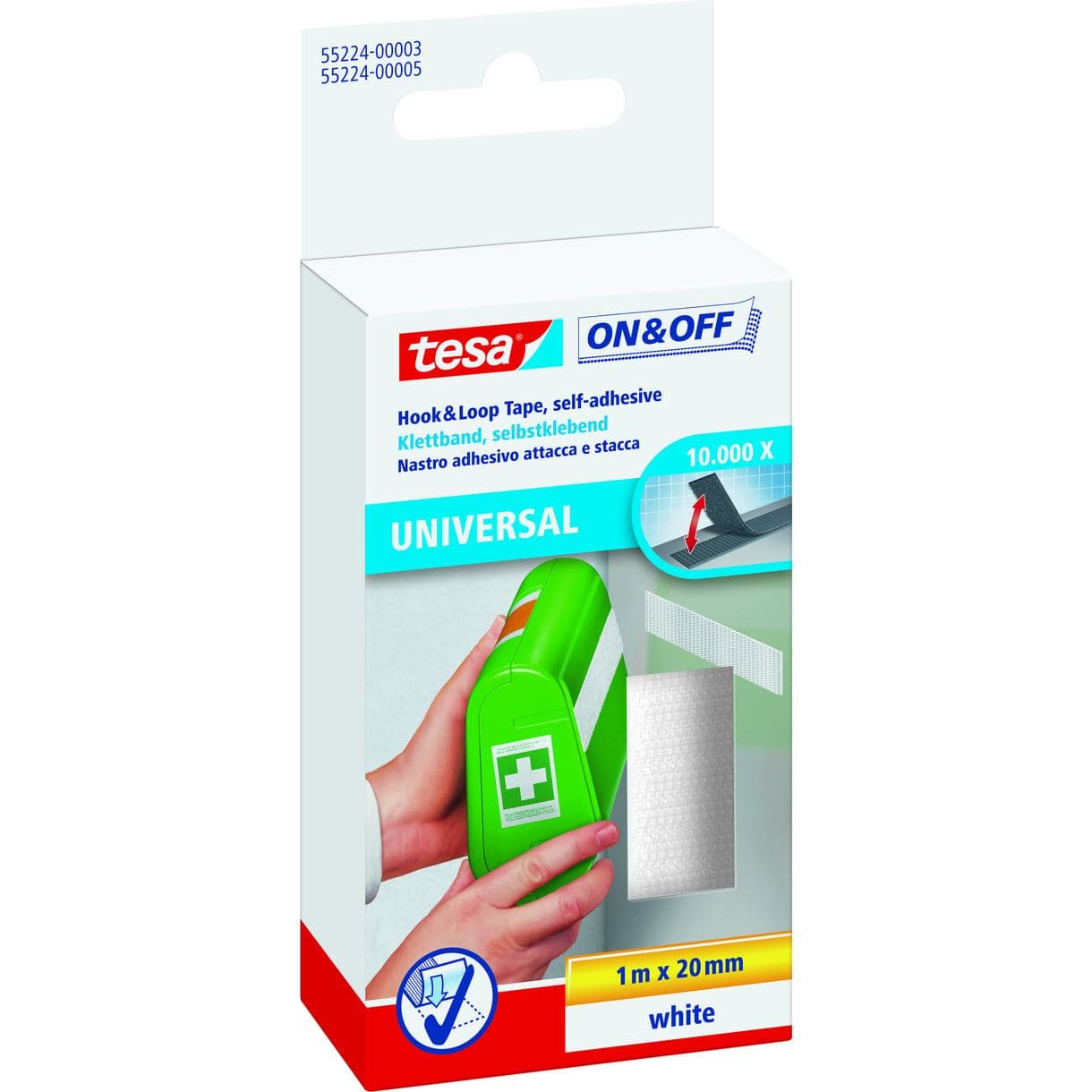 KARDBORRBAND TESA SJÄLVHÄFTANDE SVART 20MM 1M