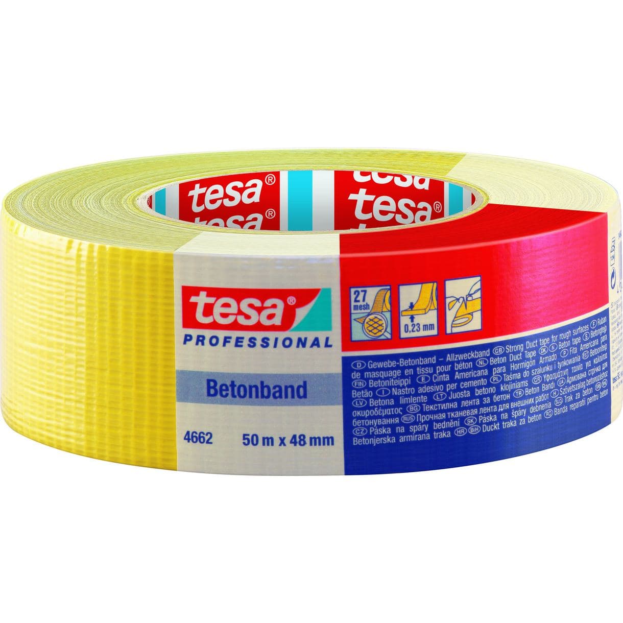 VÄVTEJP 4662 TESA STANDARD GUL 50MX48MM