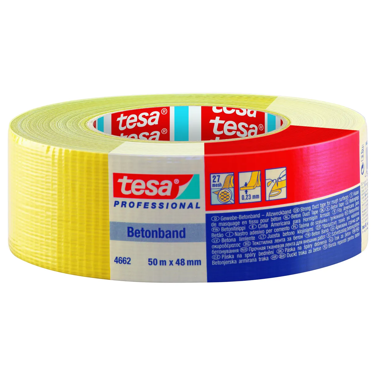 VÄVTEJP 4662 TESA STANDARD GUL 50MX48MM