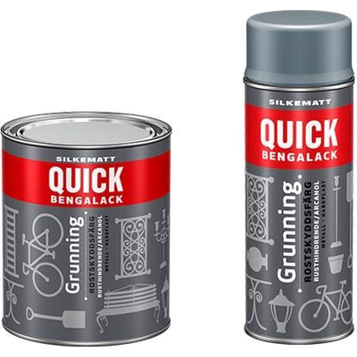 ROSTSKYDDSFÄRG METALL GRUNDNING SVART SILKEMATT 0,4L