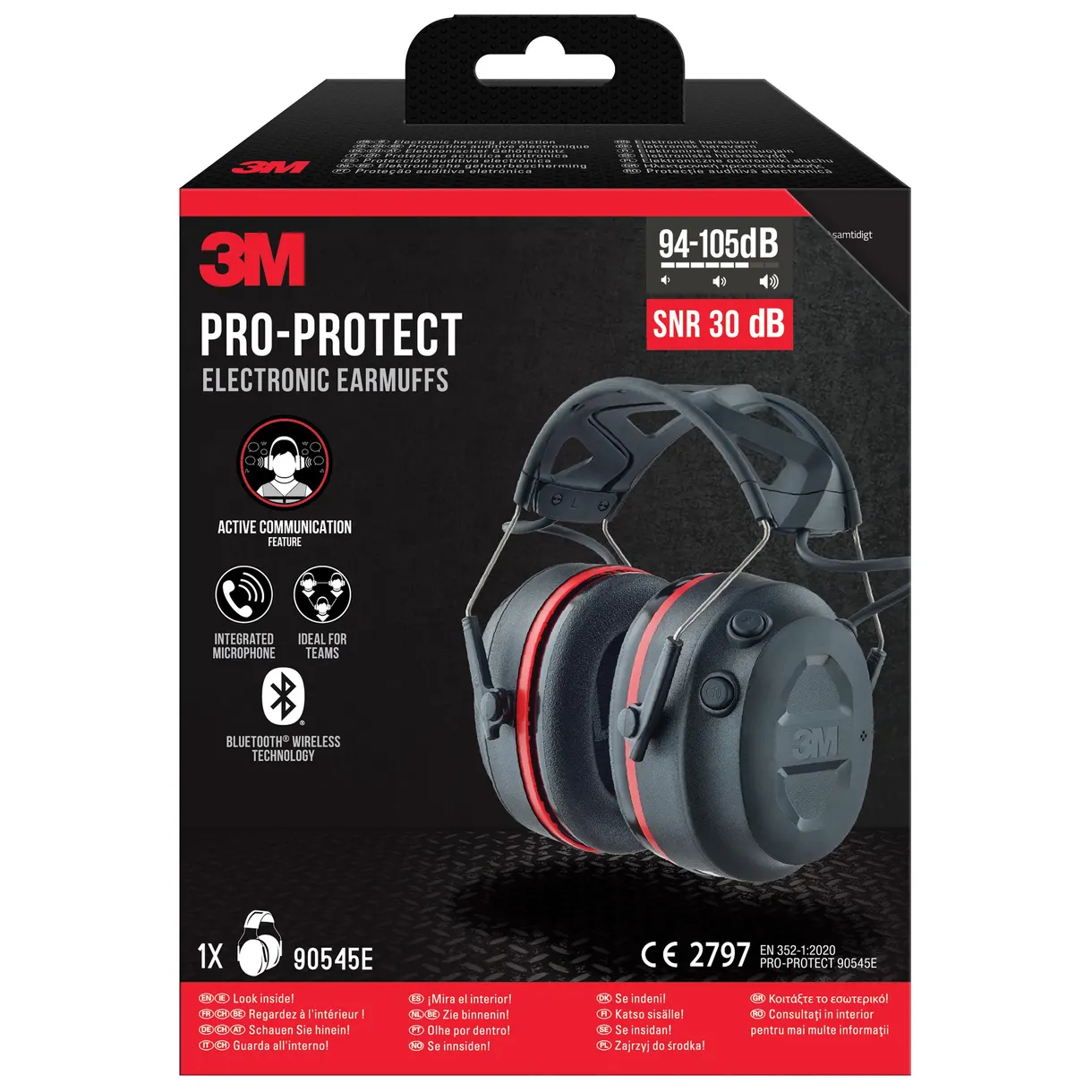 HÖRSELSKYDD 90545E PRO-PROTECT BLUETOOTH, SNR 30 DB, SVART