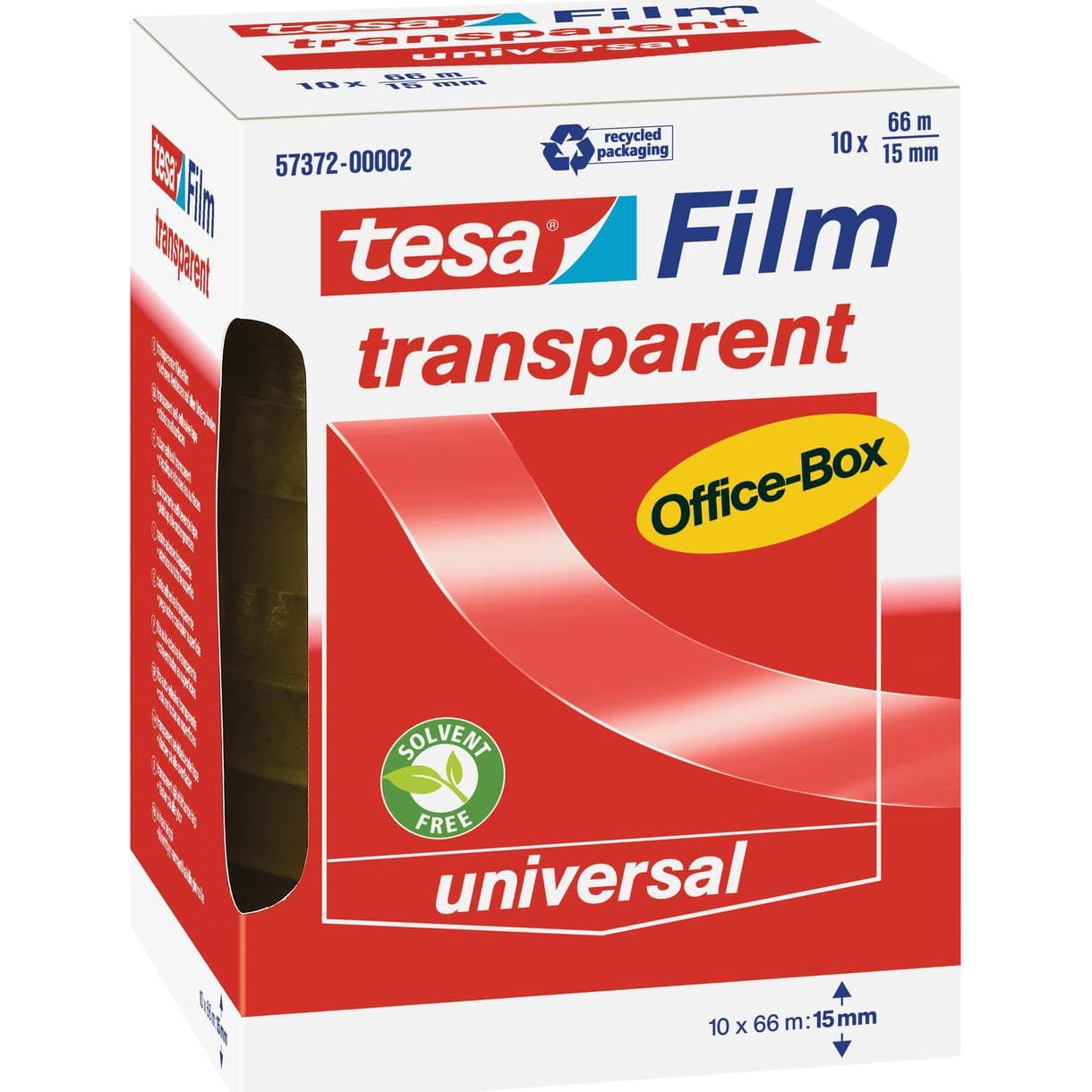 UNIVERSALTEJP 57372 TESA TRANSPARENT 66MX15MM