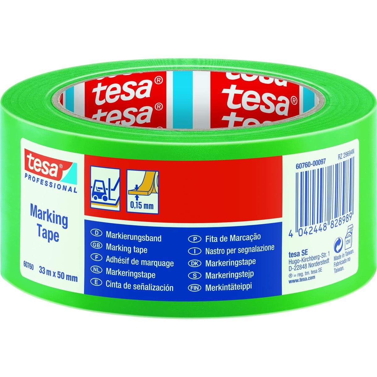 SKYDDSTEJP 60760 TESA GRÖN 50MM 33M