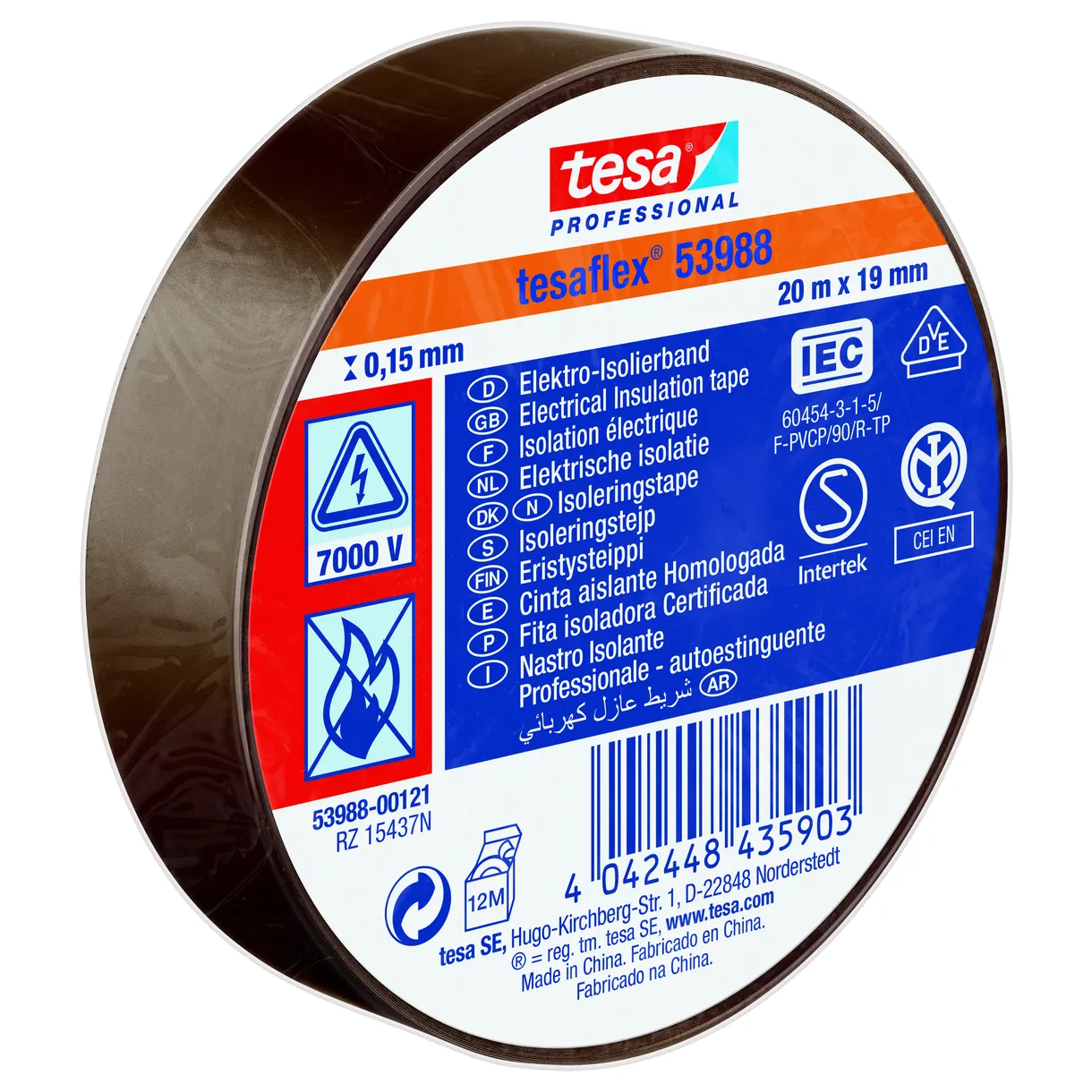 ISOLERINGSTEJP 53988 TESA BRUN 19MM 20M