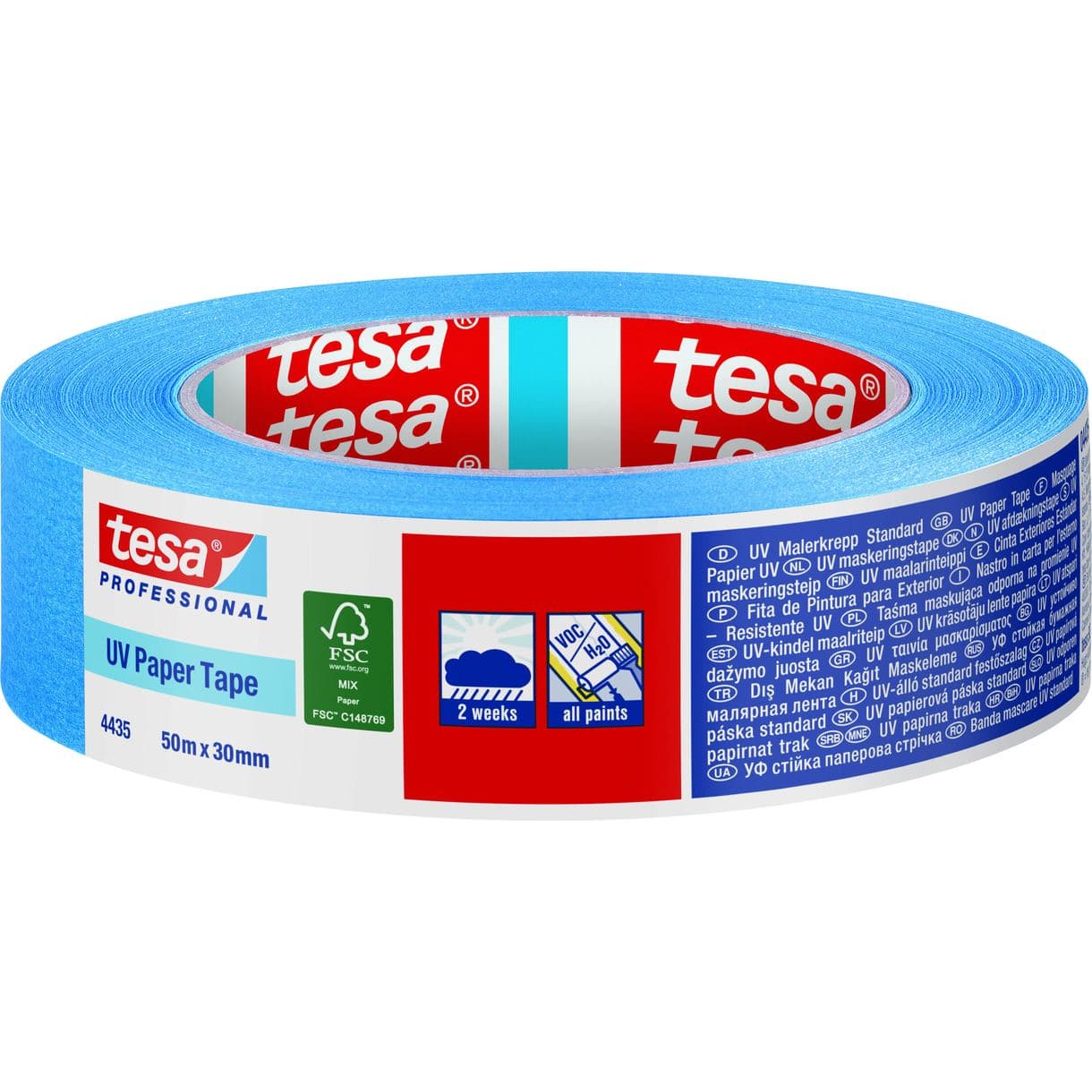 MASKERINGSTEJP UV STANDARD OUTDOOR 2WEEKS 25MM 50M