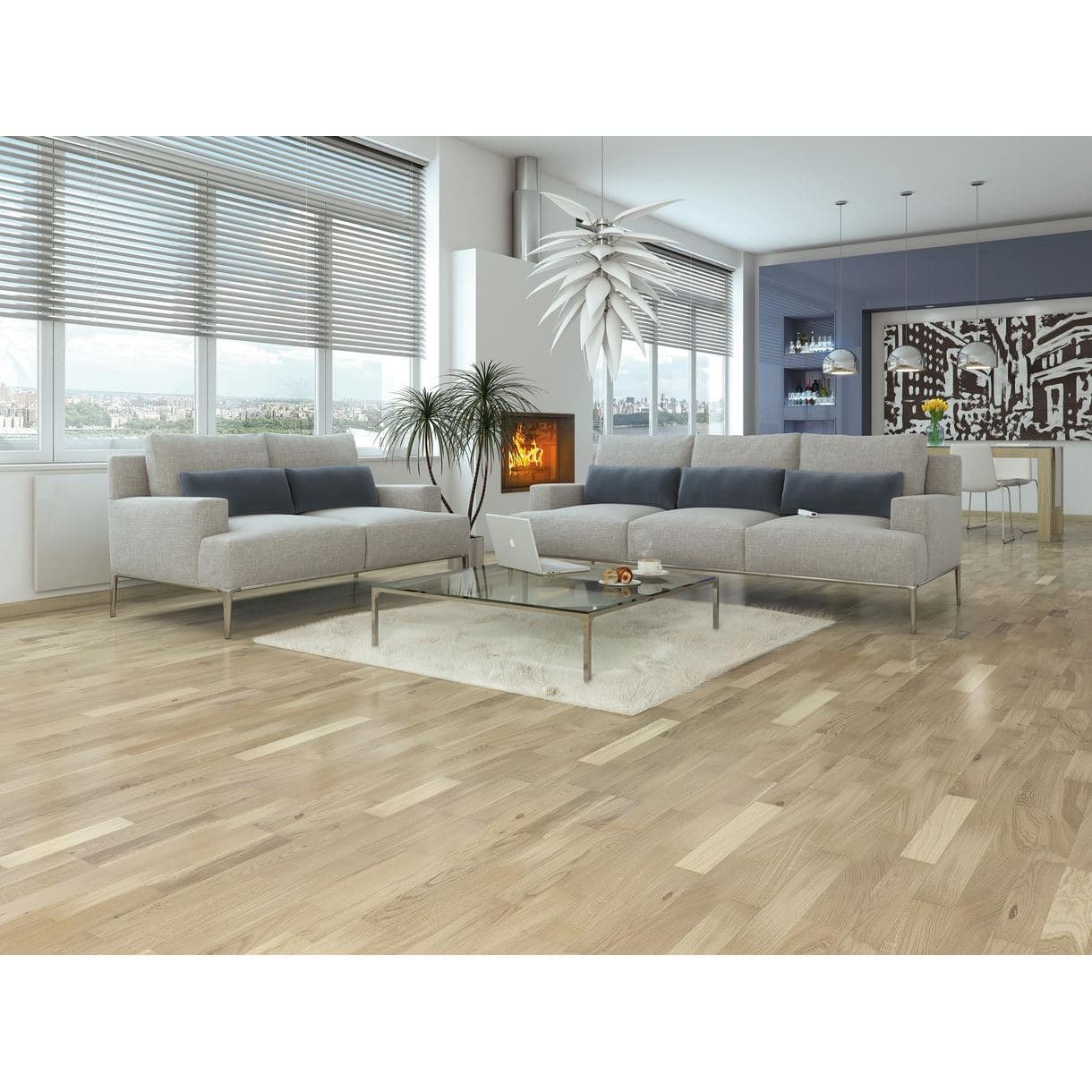 PARKETT GRÖTÖ EK 3-STAV VIT MATTLACK 14MM, 3,18M2