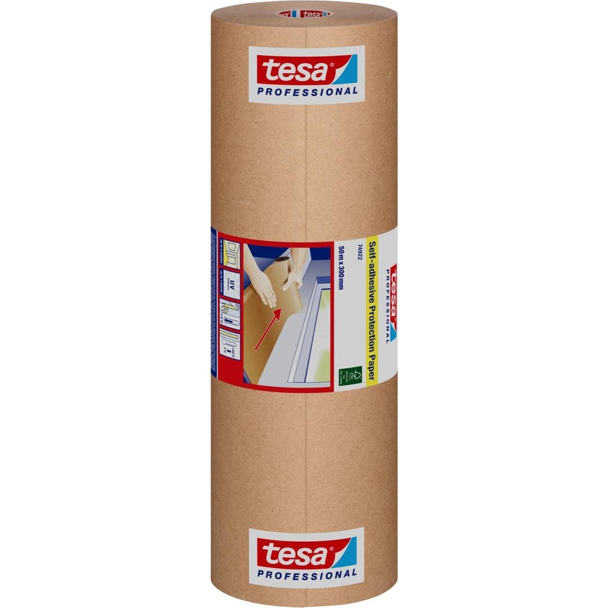 SKYDDSPAPPER SJÄLVHÄFT 74922 BRUN 300MM 50M