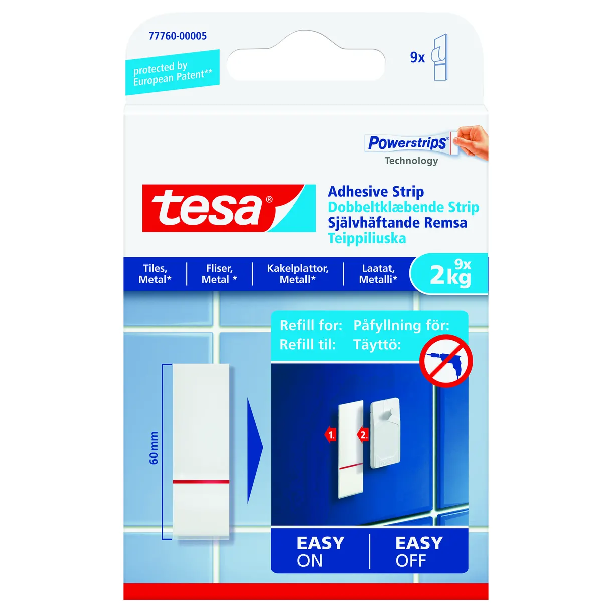 REMSA 77760 TESA SJÄLVHÄFTANDE KAKEL/METALL 2KG