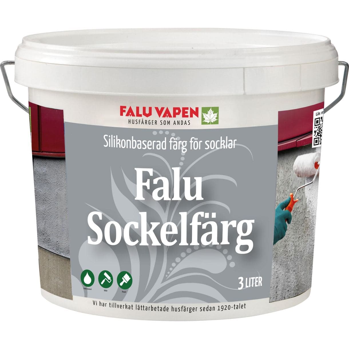 SOCKELFÄRG FALU VAPEN GRÅ 3L