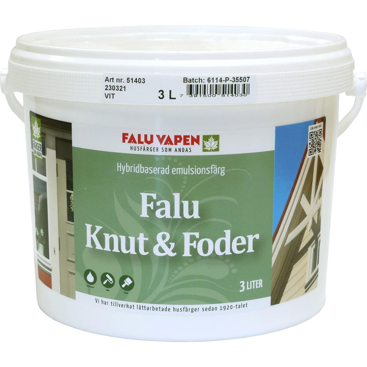 KNUT&FODERFÄRG FALU VAPEN VIT 3L
